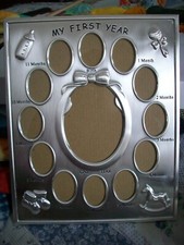 My First Year Baby Photo Picture Frame Lawrence Frames holds 3.5x5"  12 Wallet