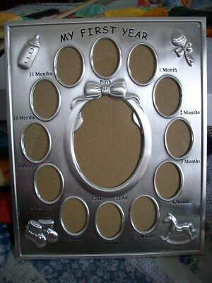 My First Year Baby Photo Picture Frame Lawrence Frames holds 3.5x5'' & 12 Wallet