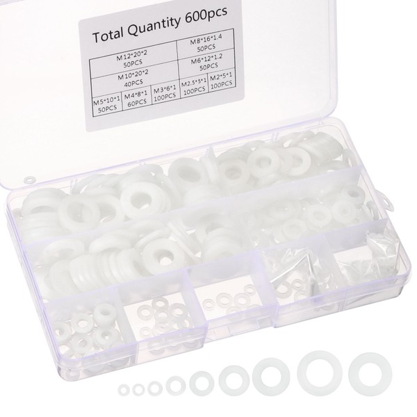 Nylon Abstandshalter Sortiment 600Stk Plastik M2 M2.5 M3 M4 M5 M6 M8 M10 M12-image
