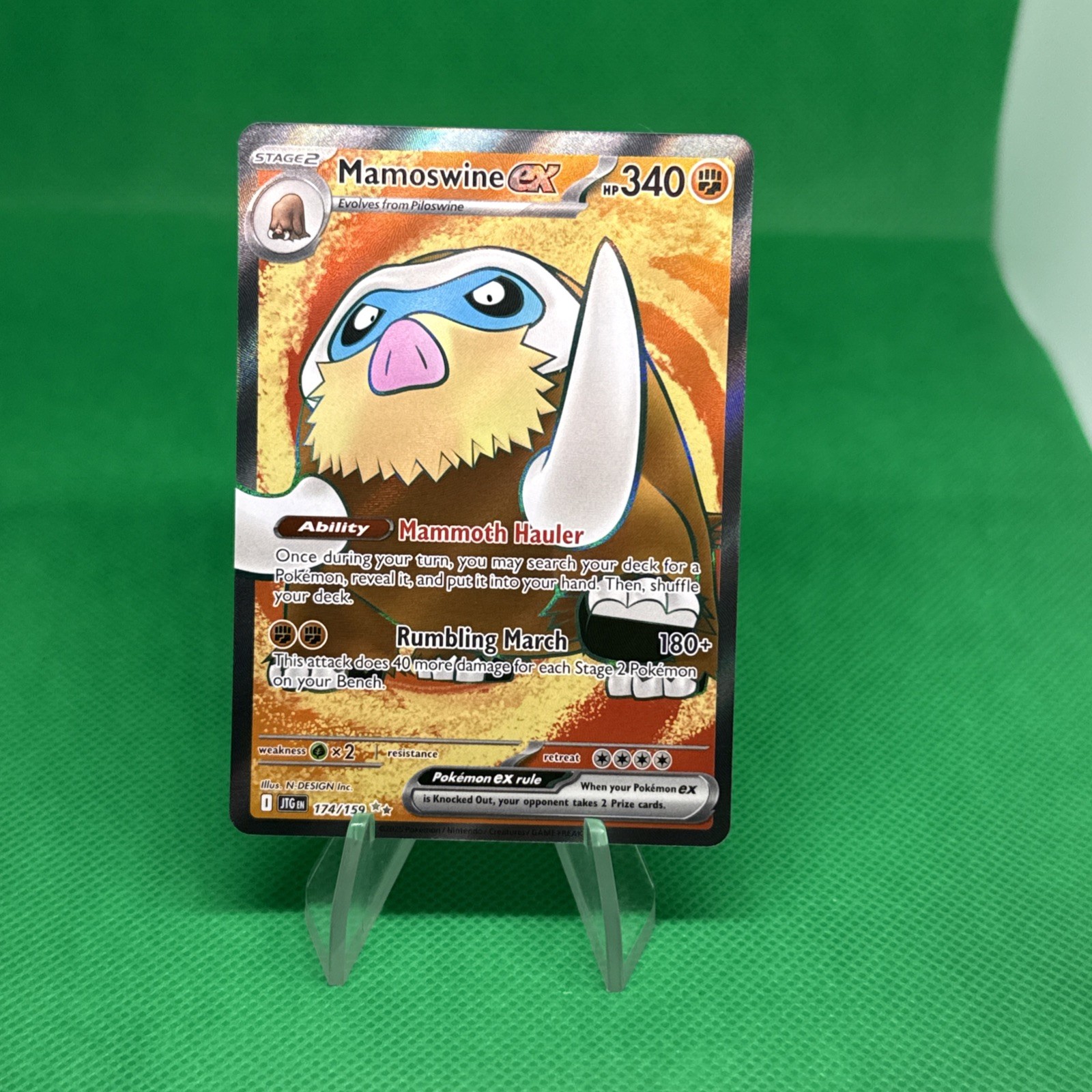 Pokemon TCG Journey Together Mamoswine EX Ultra Rare Holo Card 174/159