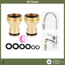 Durable Brass Kitchen Sink Tap Hose Connector Adapter 22mm 24mm 2 Pack