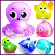 Light Up Bath Toys for Kids Sea Animals Bathtub Toys for Baby 12-18 Months