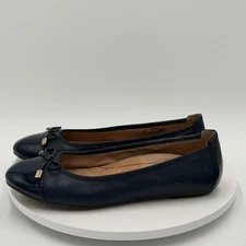 Vionic Minna Ballet Flat Patent Leather Toe Cap Navy Blue Womens Size 11