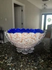 Vtg. mcm Murano Italian art glass footed compote