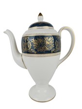 WEDGEWOOD Columbia Blue and Gold COFFEE POT R4509 RARE