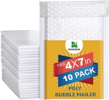 Bubble Shipping Envelopes Mailers 10 Pack 4 Inch X 7 Inch Self Sealing