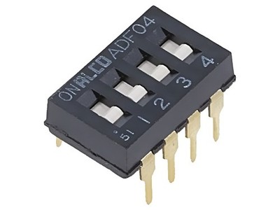 2X 1825002-5 Schalter: DIP-SWITCH Anzahl Sektionen: 4 OFF-ON -0025A/24VDC TE Con
