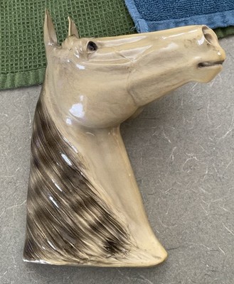 Vtg 1940s Mortens Studio Right Facing Horse Head Wall Plaque Cast Enameled Metal