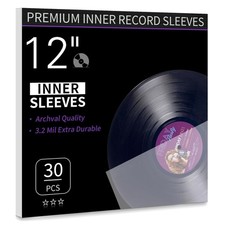 30 Anti-Static Vinyl Record Inner Sleeves 12" - Pristine Protection