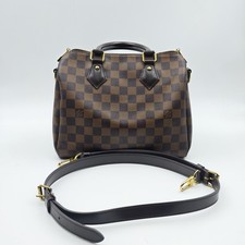 AUTH Louis Vuitton Damier Ebene Speedy Bandou...