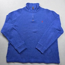 Polo Ralph Lauren Mens Large Blue 100 Cotton Quarter Zip Pullover Sweater L