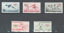 RUANDA URUNDI BELGIUM COLONIES OLYMPICS PRO-JUVENTURE 1960 MLH SET LOT (URU 668)