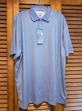 NWT Hickey Freeman Men's Short Sleeve Polo Blue Shirt Size XL
