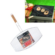 BBQ Grillguthalter Grillkorb Grillgitter Grillwender Fleisch Fisch Gemüse Korb