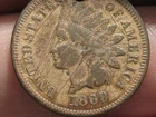 1869/9, 1869/69 Indian Head Cent Penny- RPD, Fine Details, Partial LIBERTY