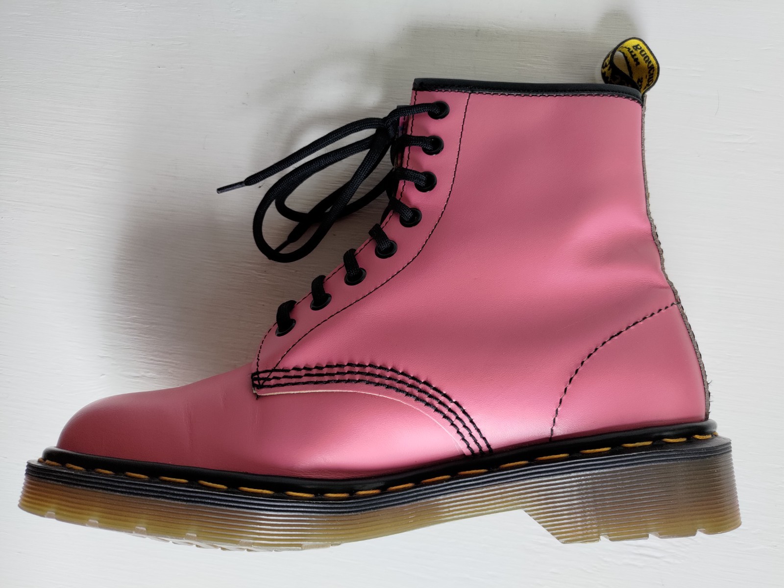 DOC DR. MARTENS PINK SMOOTH LEATHER BOOTS SIZE 7UK MADE IN ENGLAND RARE VINTAGE image 4