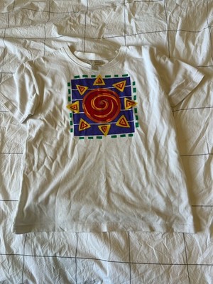 90 s Vintage Tropical Sun Shirt Women s S RARE Graphic Abstract natural fibers 
