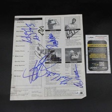 Phil Mickelson/Payne Stewart +6 Signed Program Golf Autograph JSA COA ZJ21367
