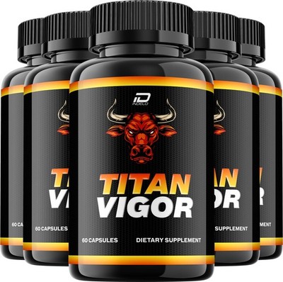 (5 Pack) Titan Vigor for Men Capsules   TitanVigor Vitamin Complex Pills Energy