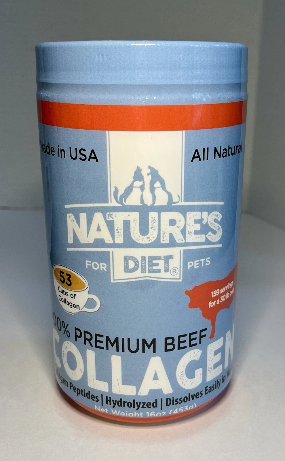 Nature's Diet for Pets All Natural Premium Beef Collagen 16 Ounce Made in USA