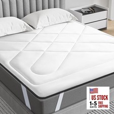 Full Mattress Pad, Cooling Memory Foam Topper, Pillow Top Protector for 8
