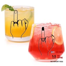 Engagement Gifts for Couple, Ring Finger Wine Whiskey Glass Black-Finger