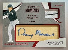 Danny Mendick 2020 Panini Immaculate Debut Moments Relic Bat Auto #’d 21/49 Rc