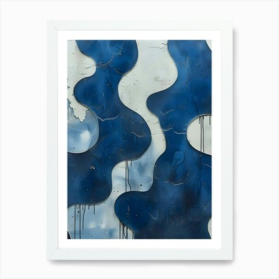 Blaue Welle 1 Kunstdruck gerahmt Wandbild Poster Leinwanddruck Bild