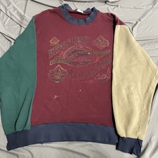 Vintage 80s Distressed Color Block Myrtle Beach Crewneck Sweatshirt Size M READ