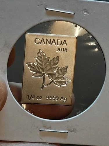 2018 1/4 oz Silver Bar Royal Canadian Mint Maple Bar .9999 Fine