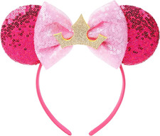 Mouse Ears Bow Headband Princess Costume Accessories for Women