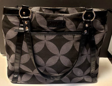 Overbrooke Classic Canvas Laptop Tote Bag Women's Gray/Black 17x15x5"