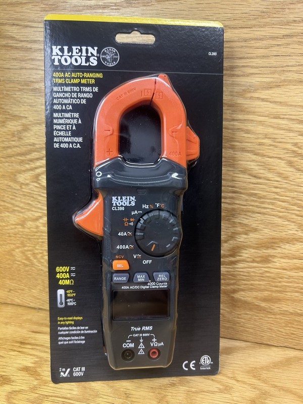 CL390 AC/DC Digital Clamp Meter, TRMS Auto-Ranging 400 Amp