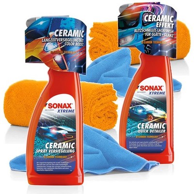 Auto Pflege Versiegelung Set SONAX XTREME Ceramic Detailer Versiegelung Tücher