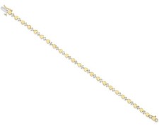 Heart Shaped Diamond Tennis Bracelet 14k Yellow Gold