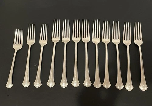 Lot 12 Vintage Towle CHIPPENDALE Sterling Forks 660g Monogram S Use or Melt