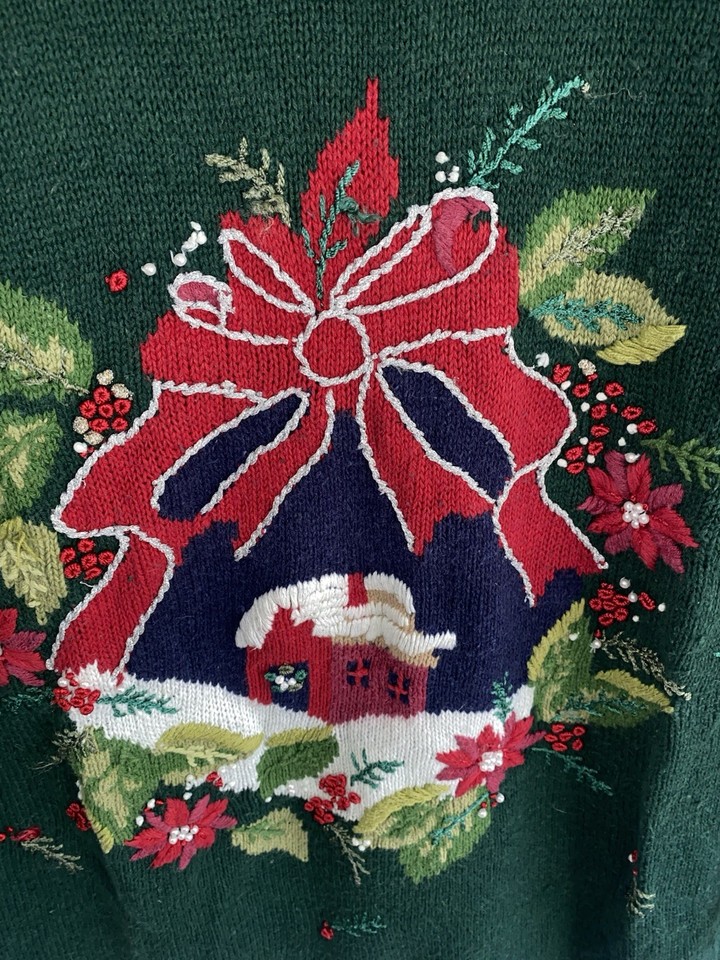 Cardigan Tricoté Carly St Claire Motif Bonhomme De Neige Noël - Taille M - Occasion Très Bon état