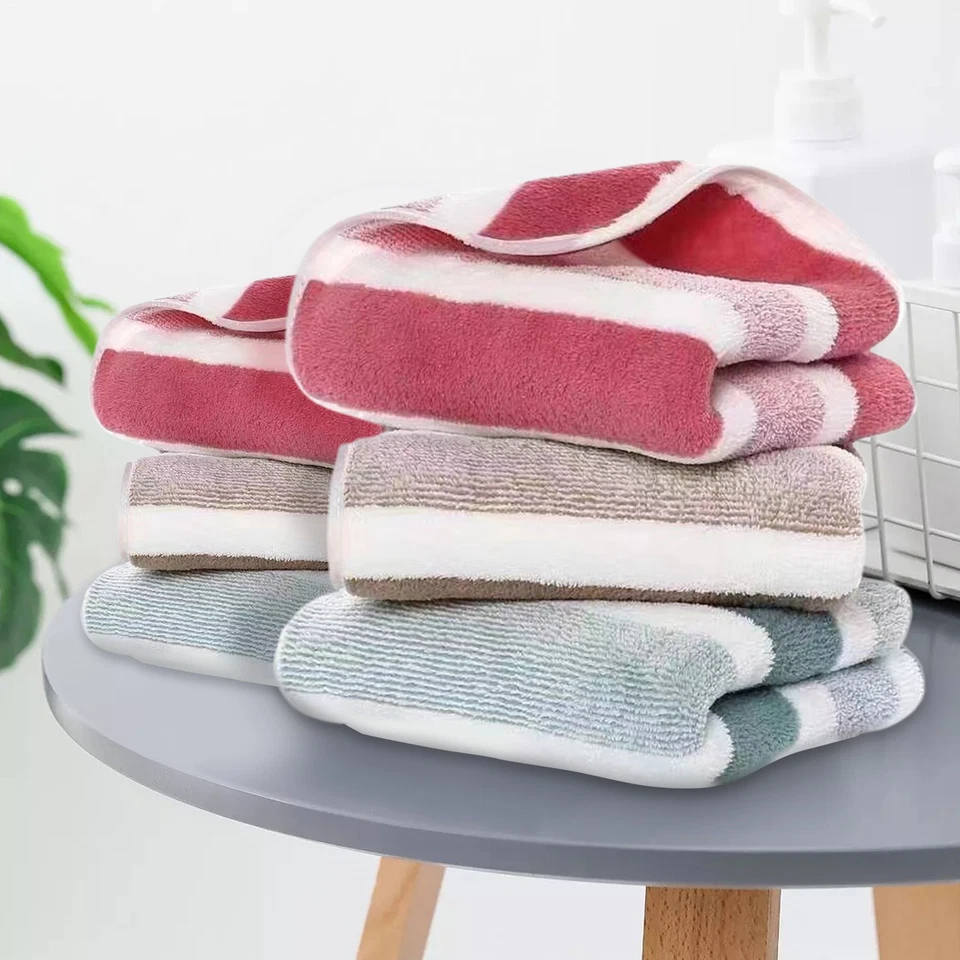 Juego de 2 toallas de baño a rayas altamente absorbentes para adultos 2 tamaños Foto 2 de 4