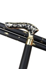 Antique Brass Handle Victorian Walking Stick Cane Vintage Wooden Designer