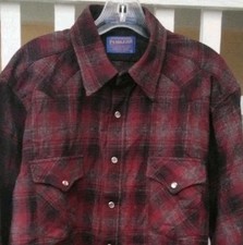 Vintage Pendleton Western Shirt 100 Virgin Wool Snaps Mens Medium