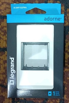 Legrand White, 1-Gang Wall Plate, AWP1G2PW4 - Powder White
