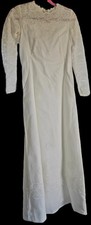 Vintage Mid-Century Ivory Wedding Dress w/Detachable Long Train