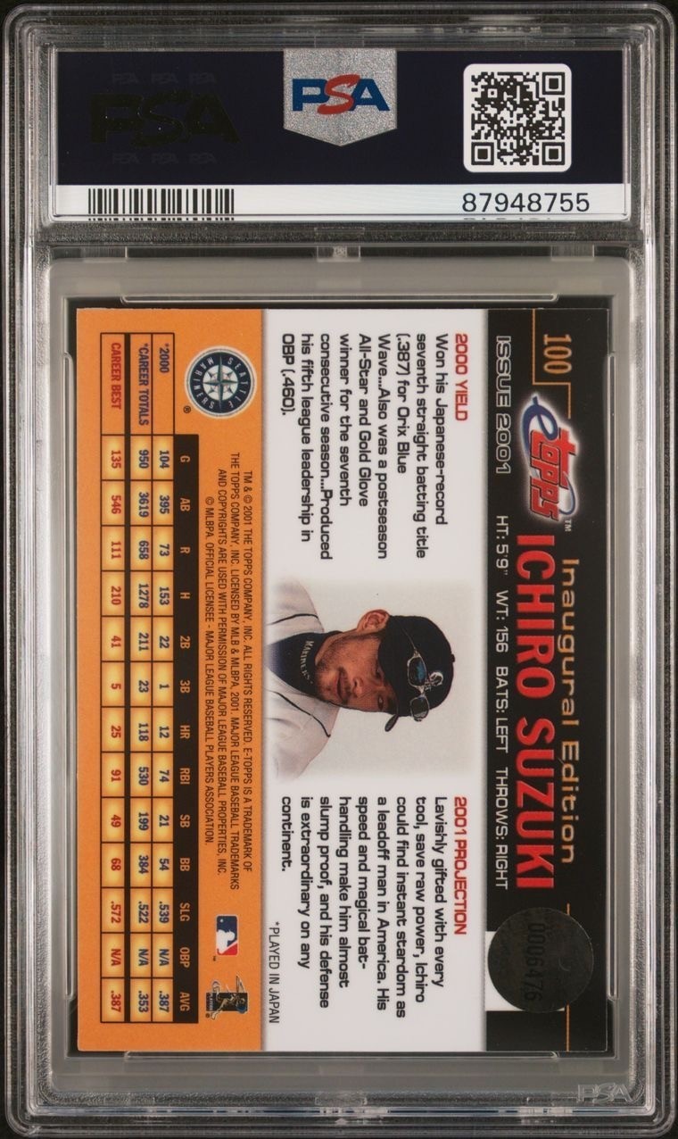 Ichiro Suzuki 2001 eTopps RC Rookie PSA 10 Gem Mint HOF 1st Year Etopps RARE👀🐐 view 2