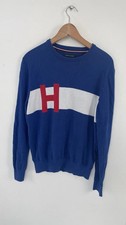 Tommy Hilfiger Knitted Jumper Mens Size Small Blue Logo Tommy Hilfiger Sweater