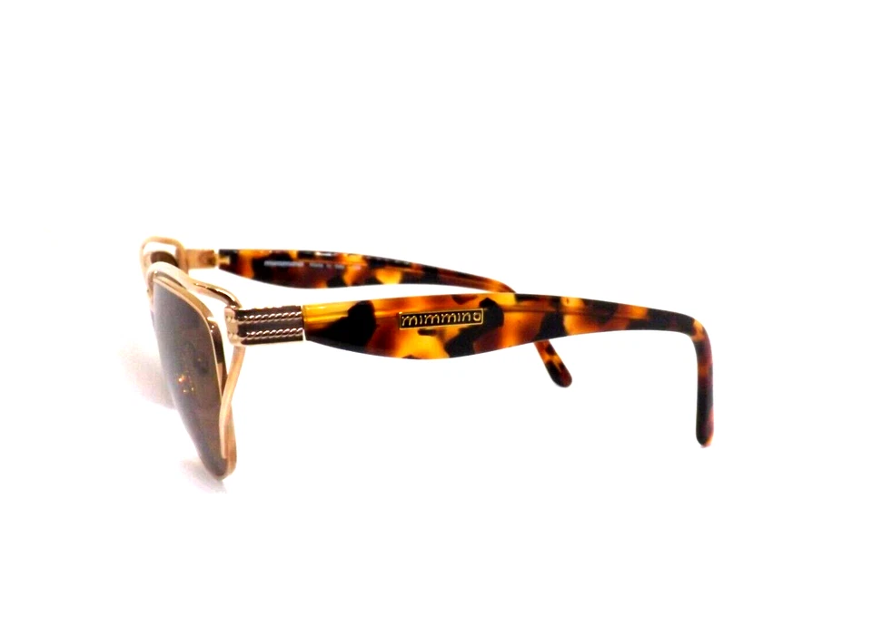 Lunettes De Soleil Femme Métal Années 80 Made In Italy Marron Or Neuf Mimmina - Photo 3/4