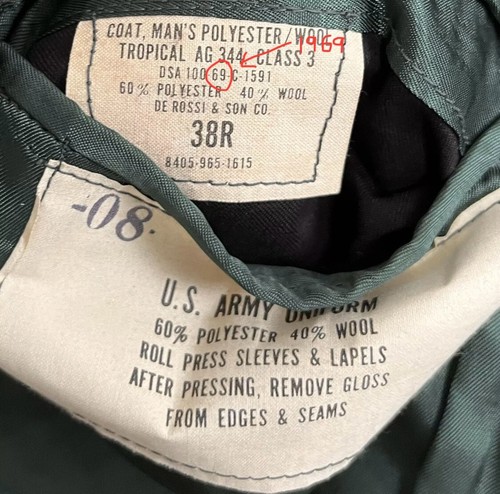 Vtg 1969 US Army 4th Infantry Division Dress Uniform Men’s Jacket 38R Pant 33x34 - Picture 7 of 11