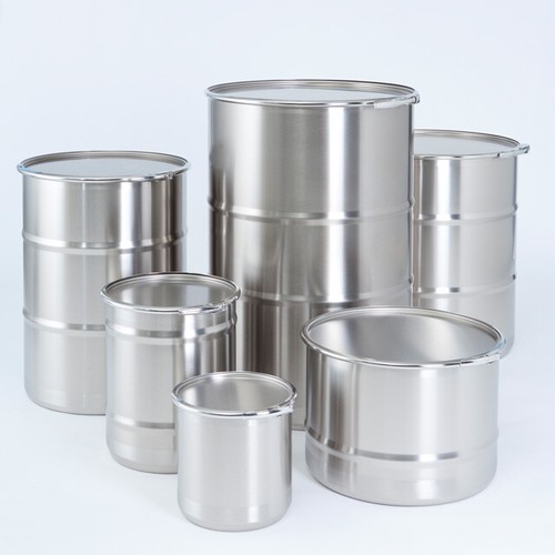 MÜLLER 1.5L Barrel Drums Stainless Steel Flat Not Stackable Flat Bottom 0100327