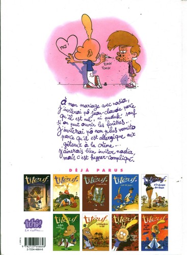 Livre BD Titeuf Nadia se marie Zep Editions Glénat 2004 book - Picture 2 of 2