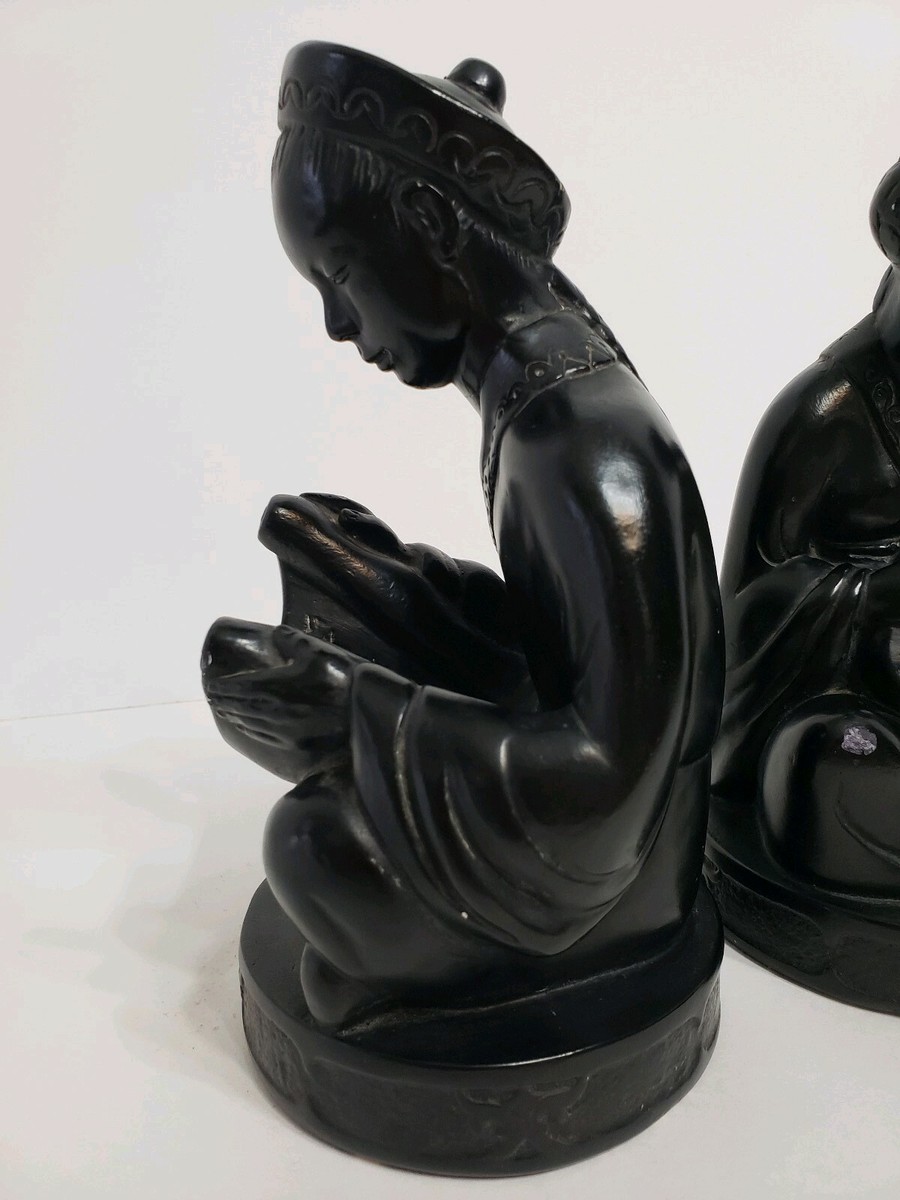 Midcentury Alexander Backer Chalkware Oriental Male And Female