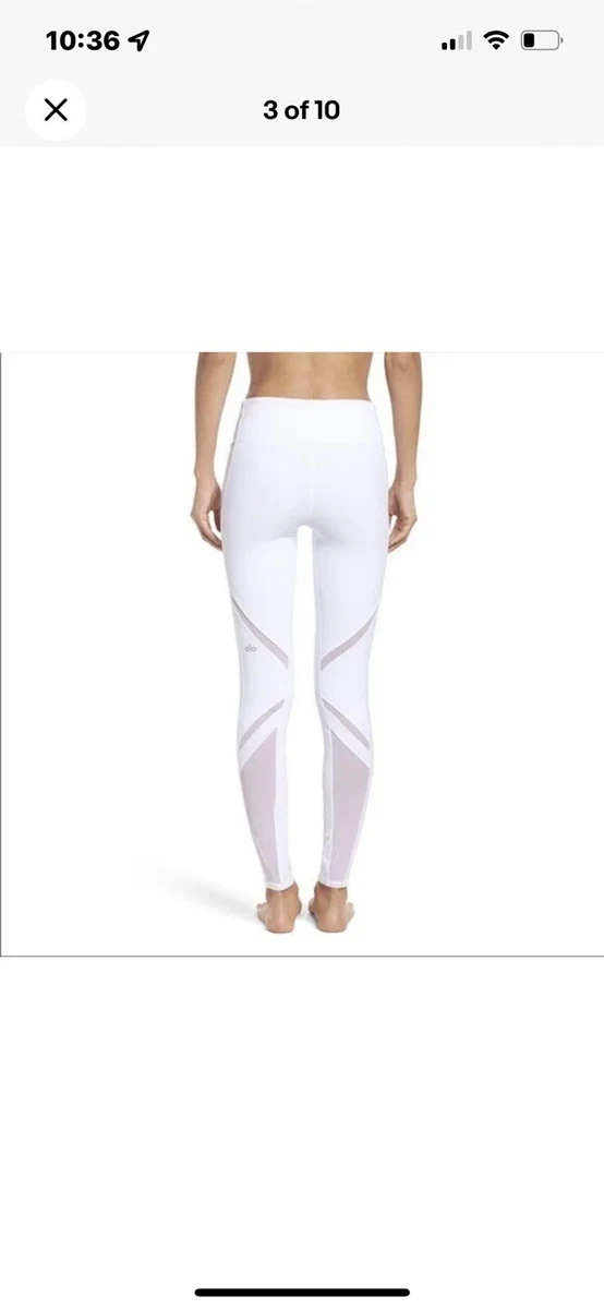 ALO Epic Mesh Leggings Size Small White High Waist 87370 S Yoga